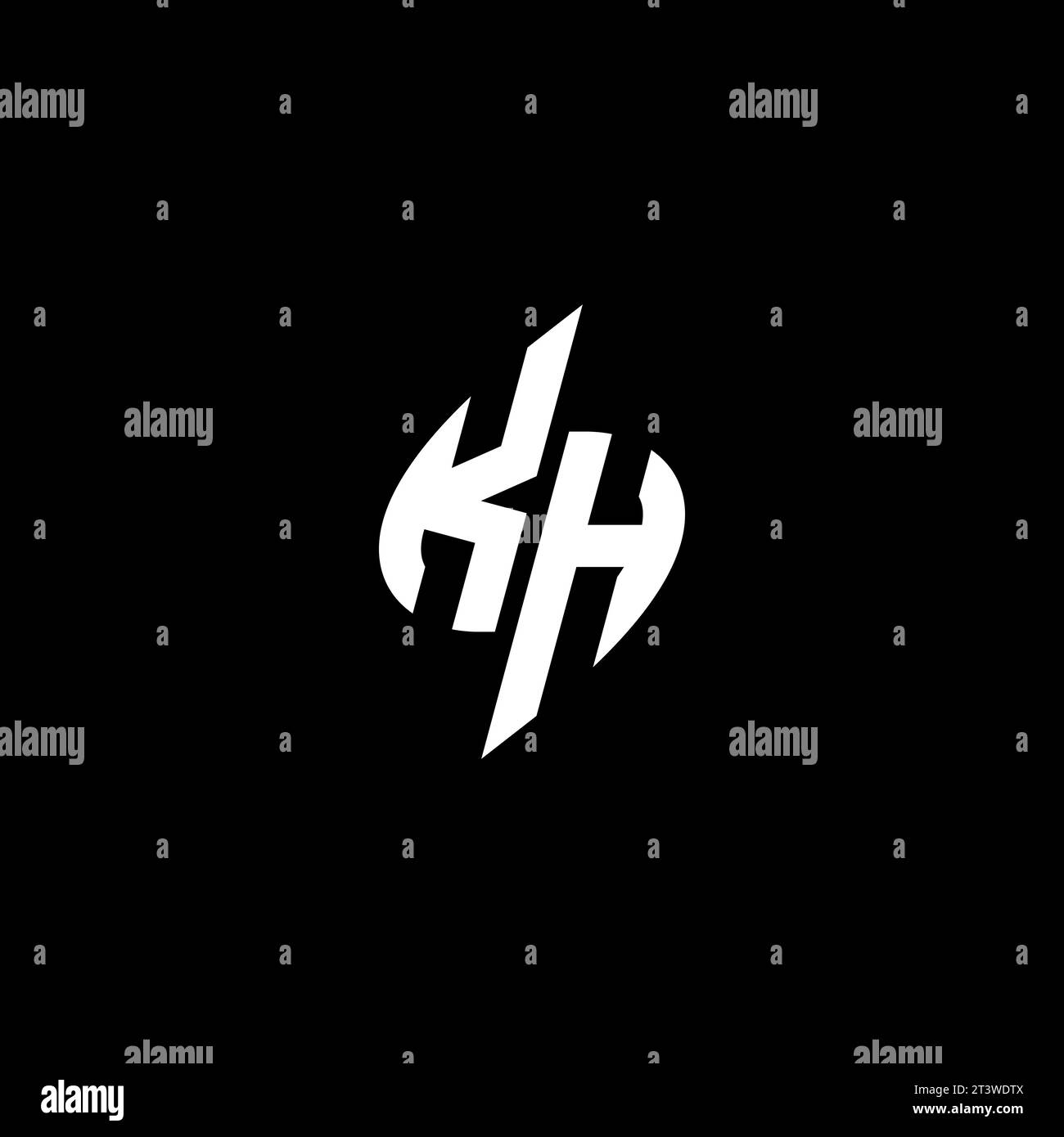 KH monogram esport logo design with cool shape concept in vector Stock Vector