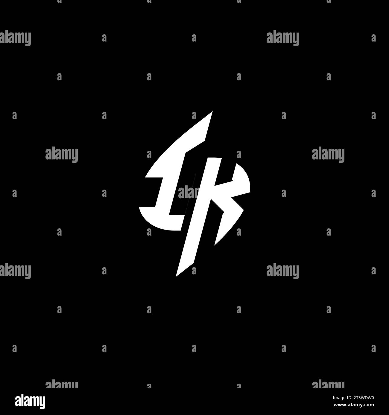 IK monogram esport logo design with cool shape concept in vector Stock Vector