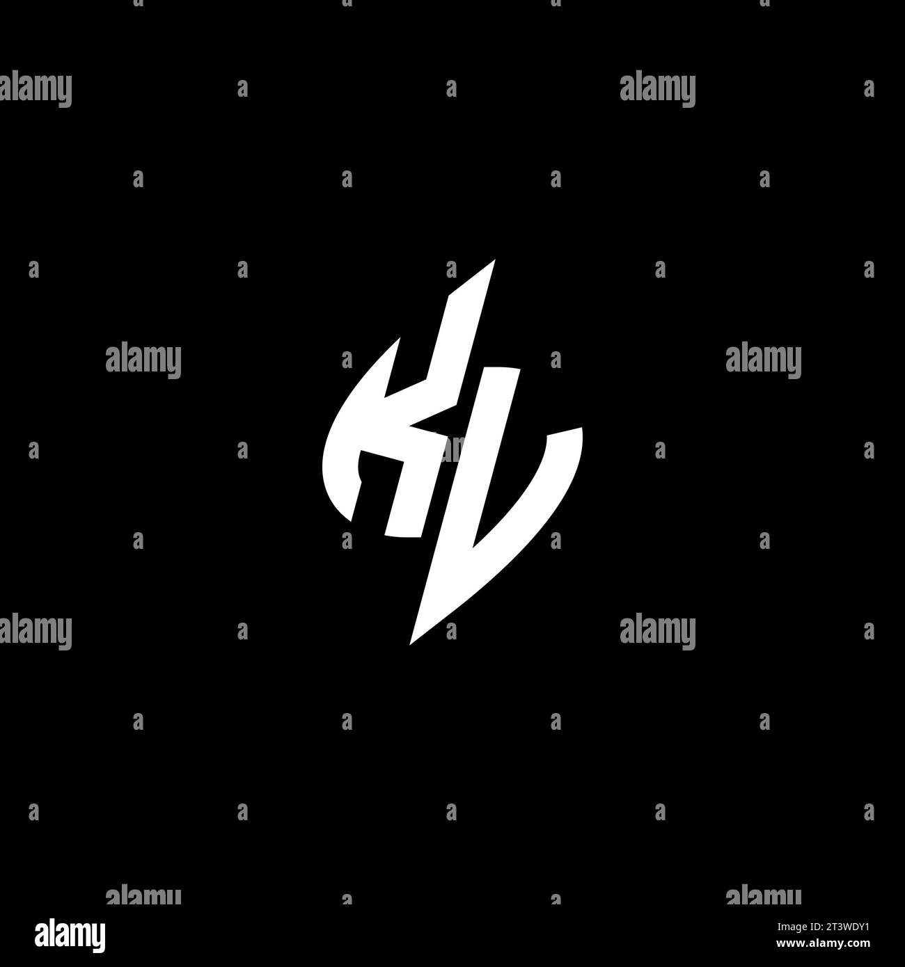 KV monogram esport logo design with cool shape concept in vector Stock Vector