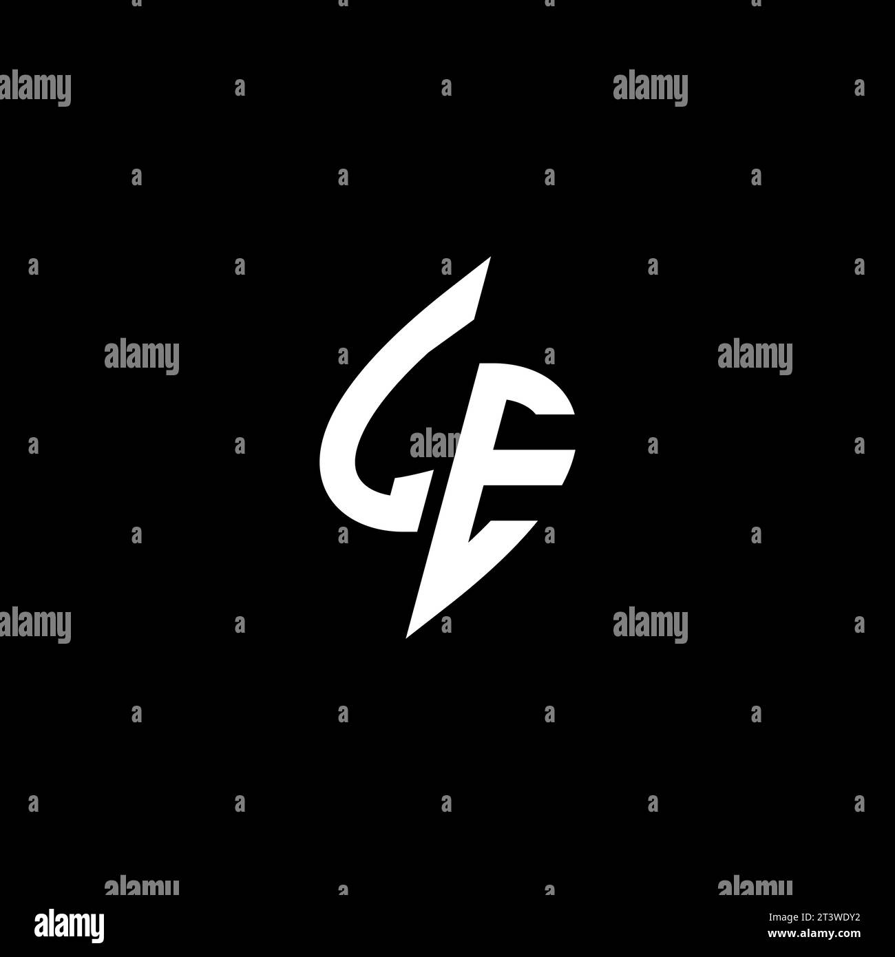 LE monogram esport logo design with cool shape concept in vector Stock Vector