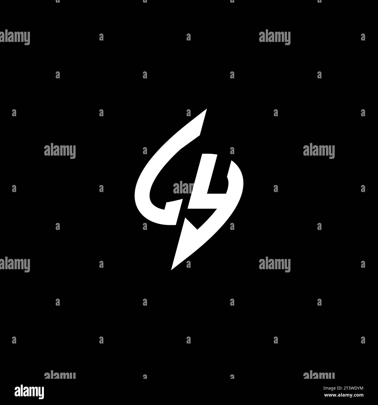 LY monogram esport logo design with cool shape concept in vector Stock Vector