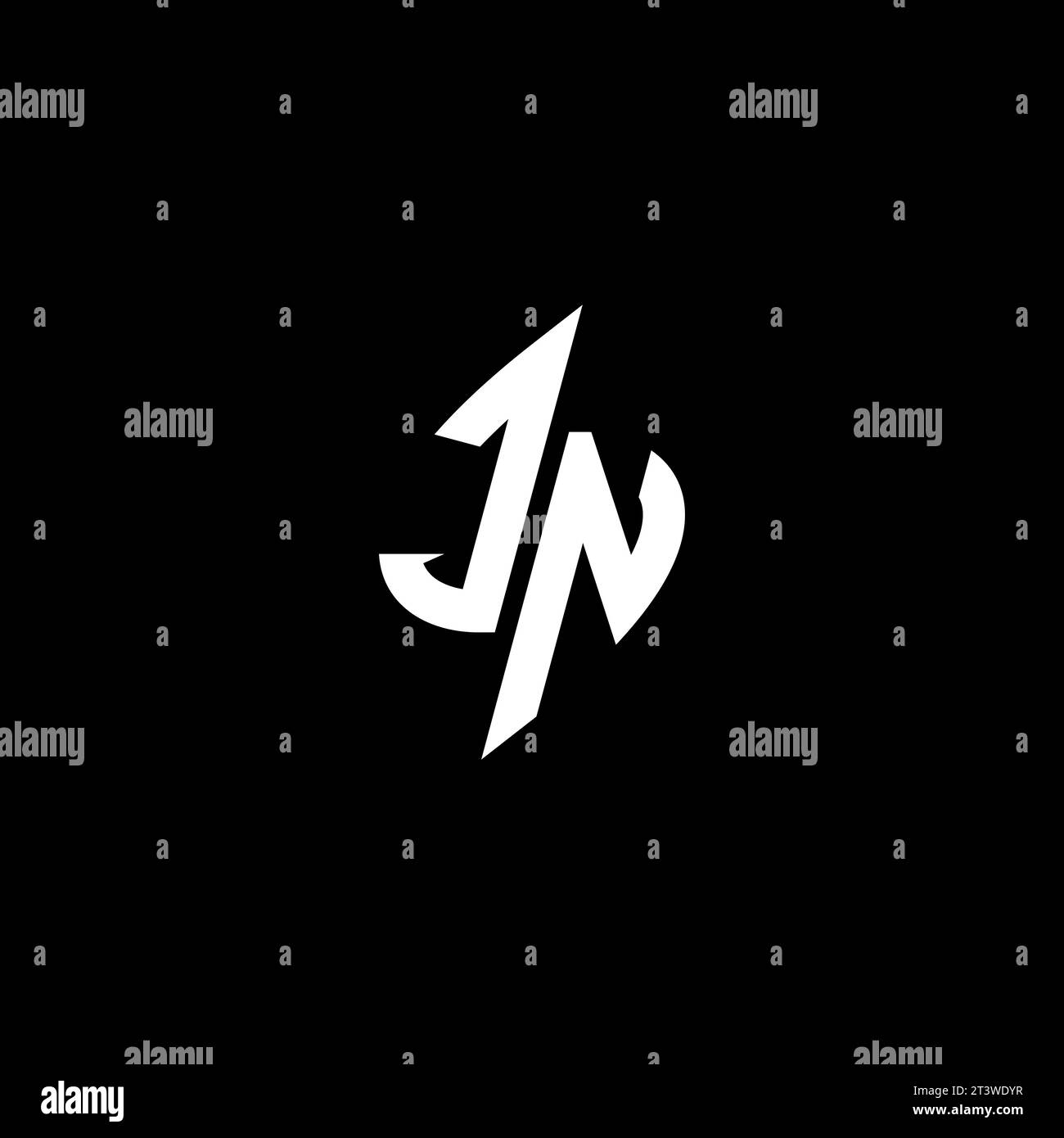 JN monogram esport logo design with cool shape concept in vector Stock Vector