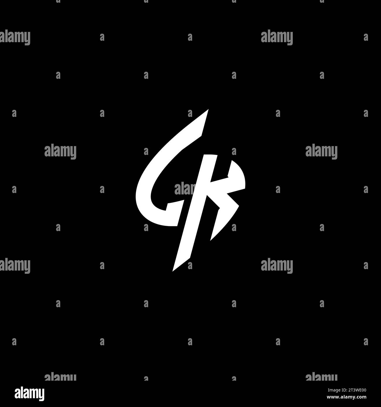 LK monogram esport logo design with cool shape concept in vector Stock Vector
