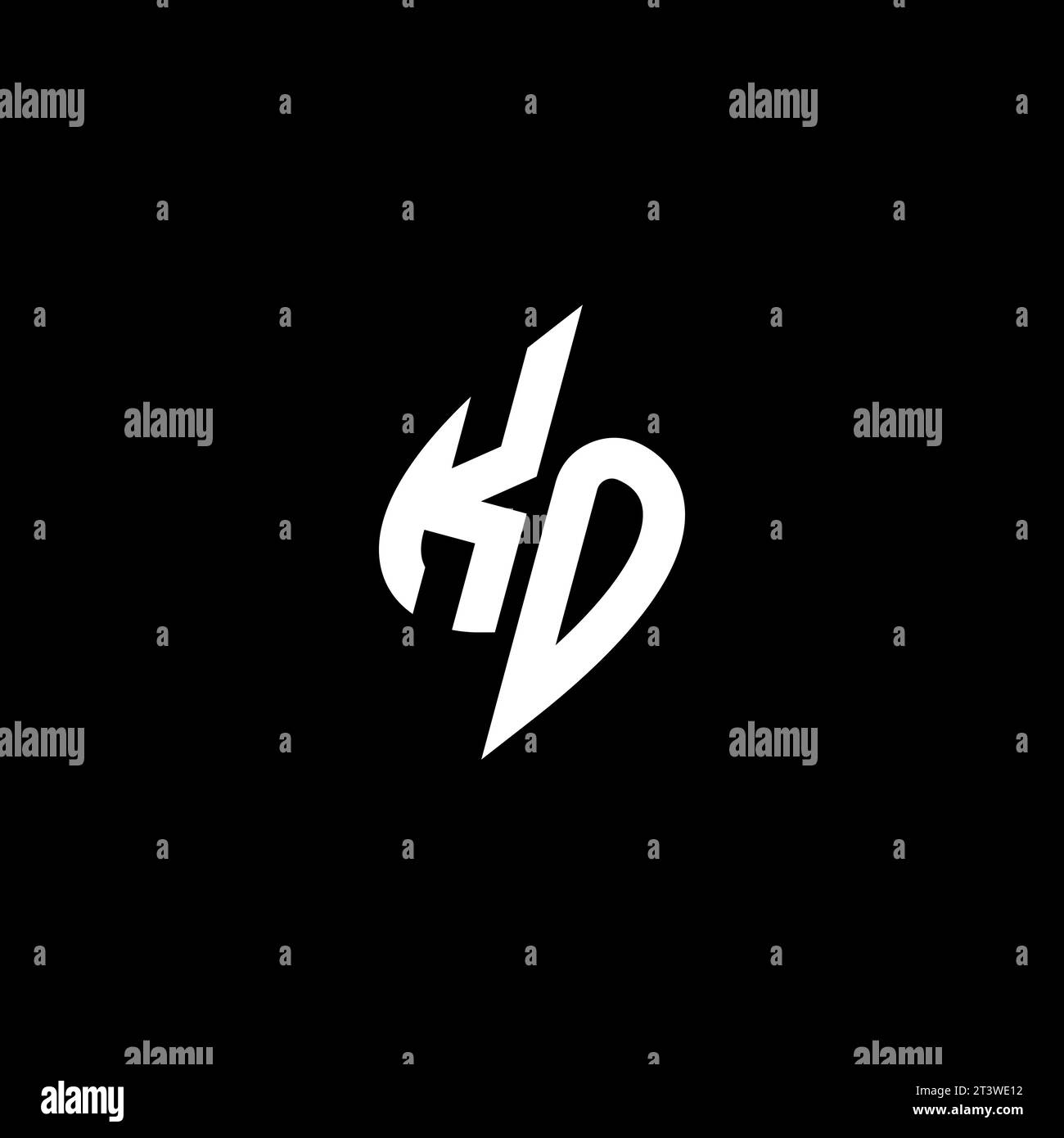 KO monogram esport logo design with cool shape concept in vector Stock Vector