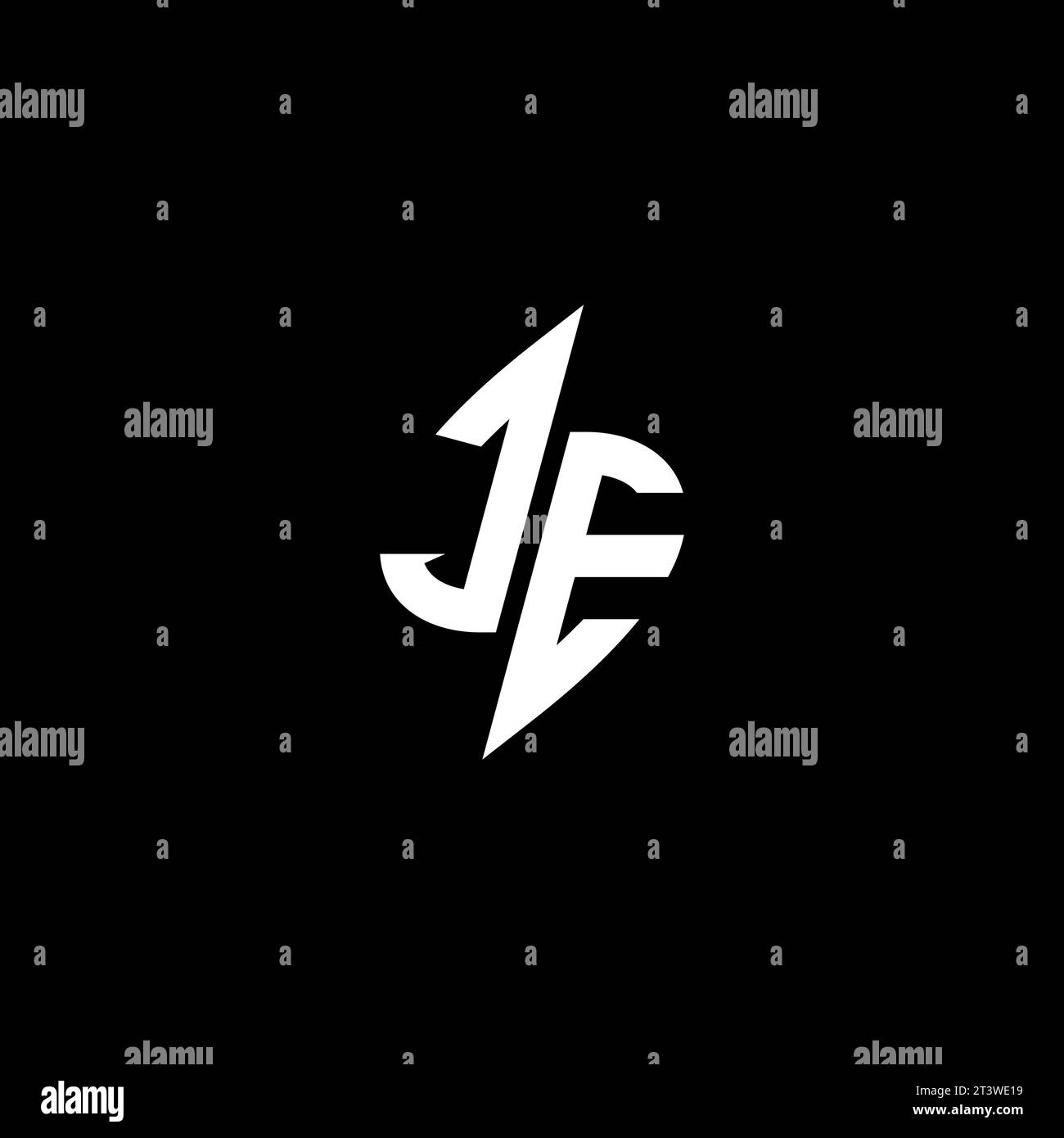 JE monogram esport logo design with cool shape concept in vector Stock Vector