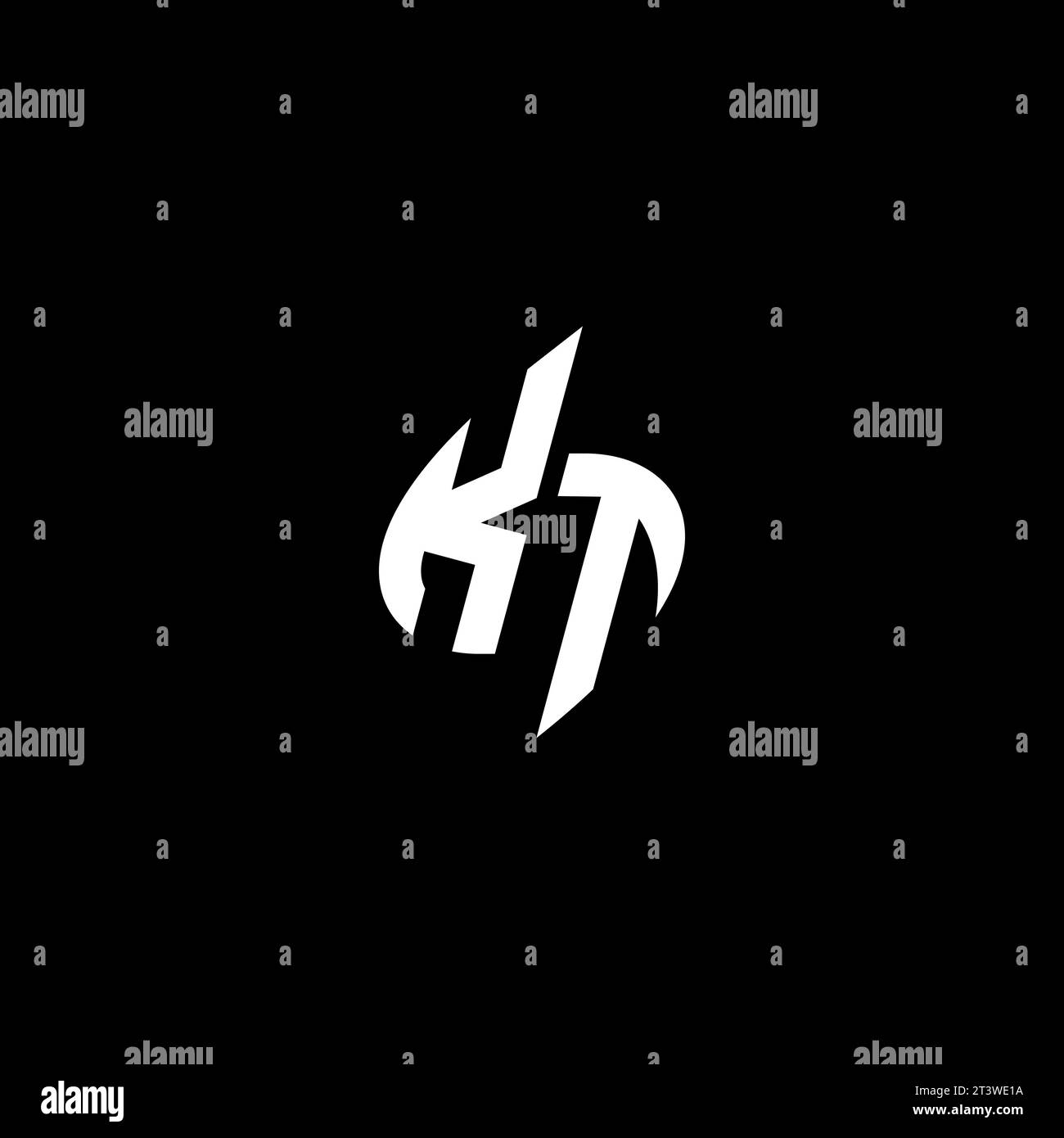 KT monogram esport logo design with cool shape concept in vector Stock Vector