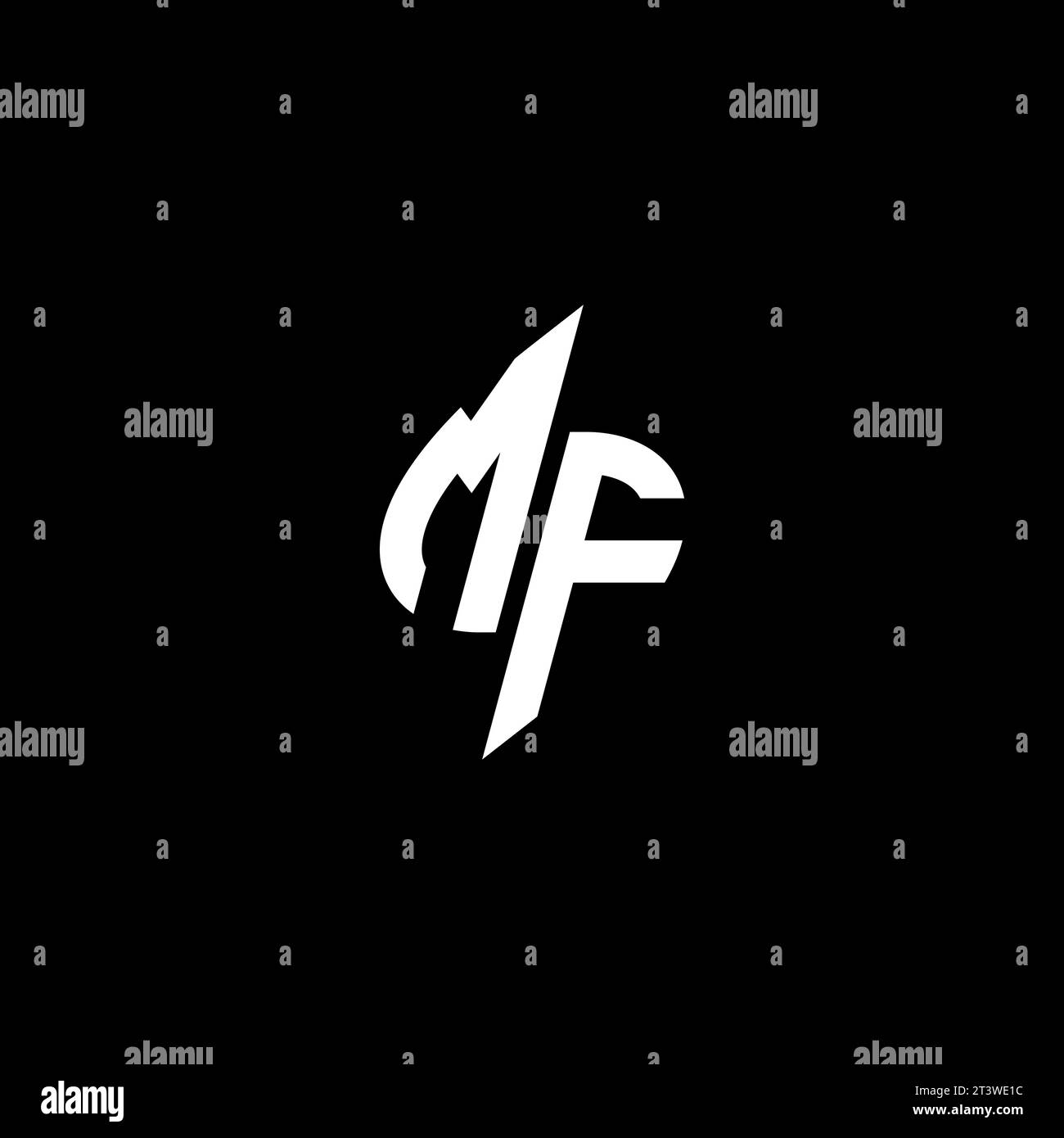 MF monogram esport logo design with cool shape concept in vector Stock Vector