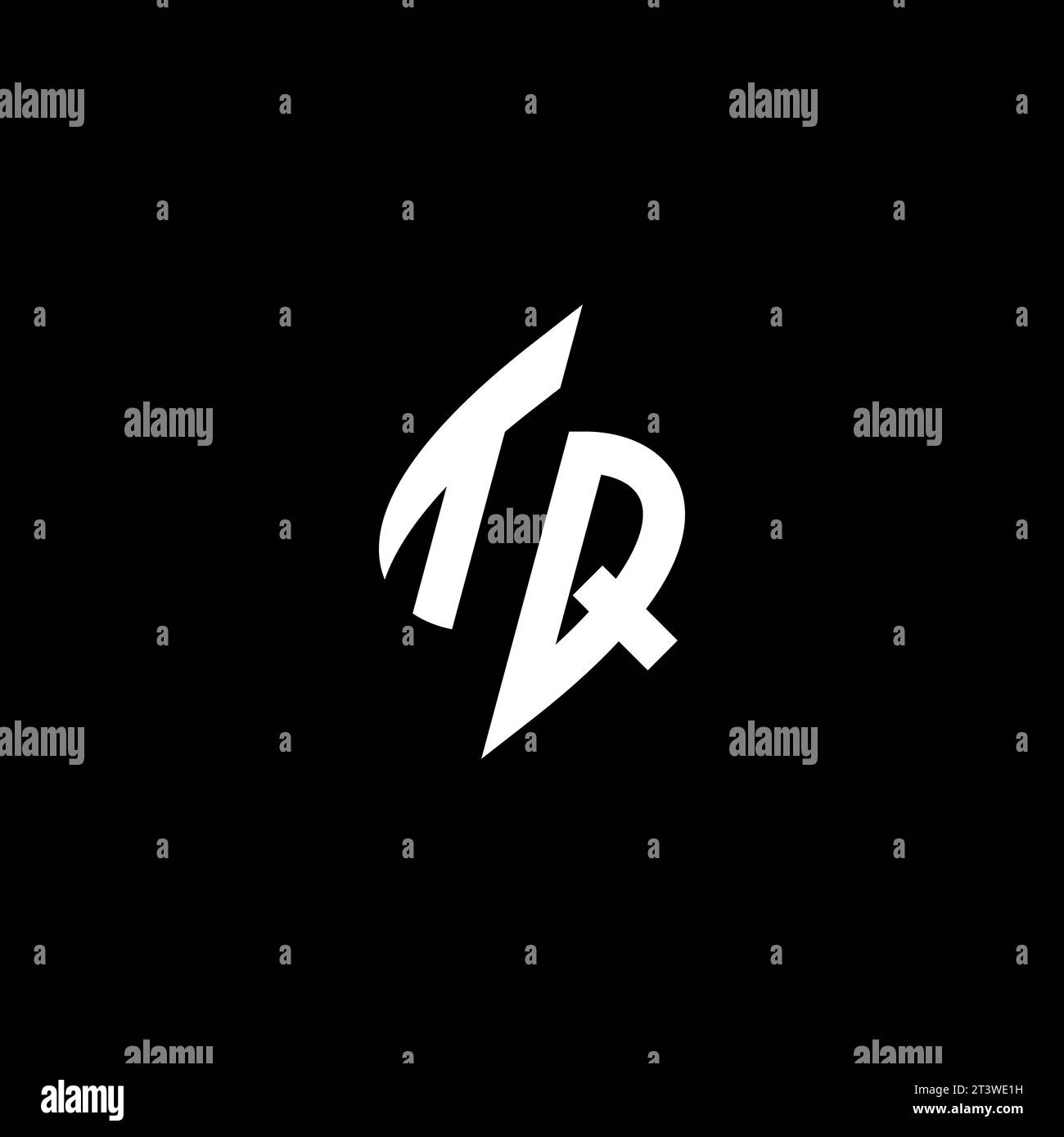 TQ monogram esport logo design with cool shape concept in vector Stock Vector