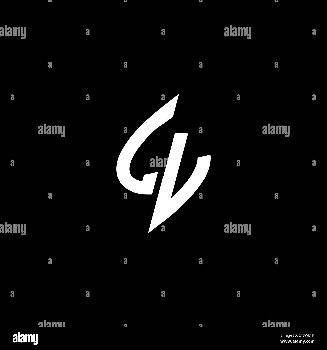 LV monogram esport logo design with cool shape concept in vector Stock Vector