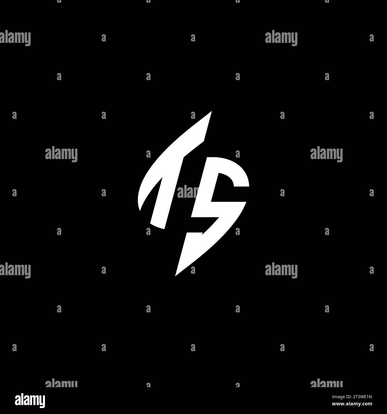TS monogram esport logo design with cool shape concept in vector Stock Vector