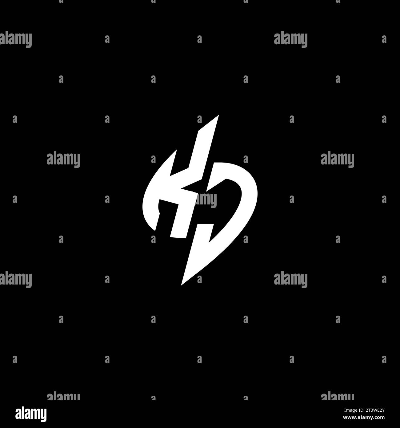 KJ monogram esport logo design with cool shape concept in vector Stock Vector