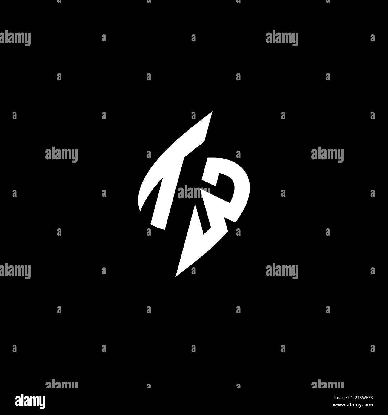 TW monogram esport logo design with cool shape concept in vector Stock Vector