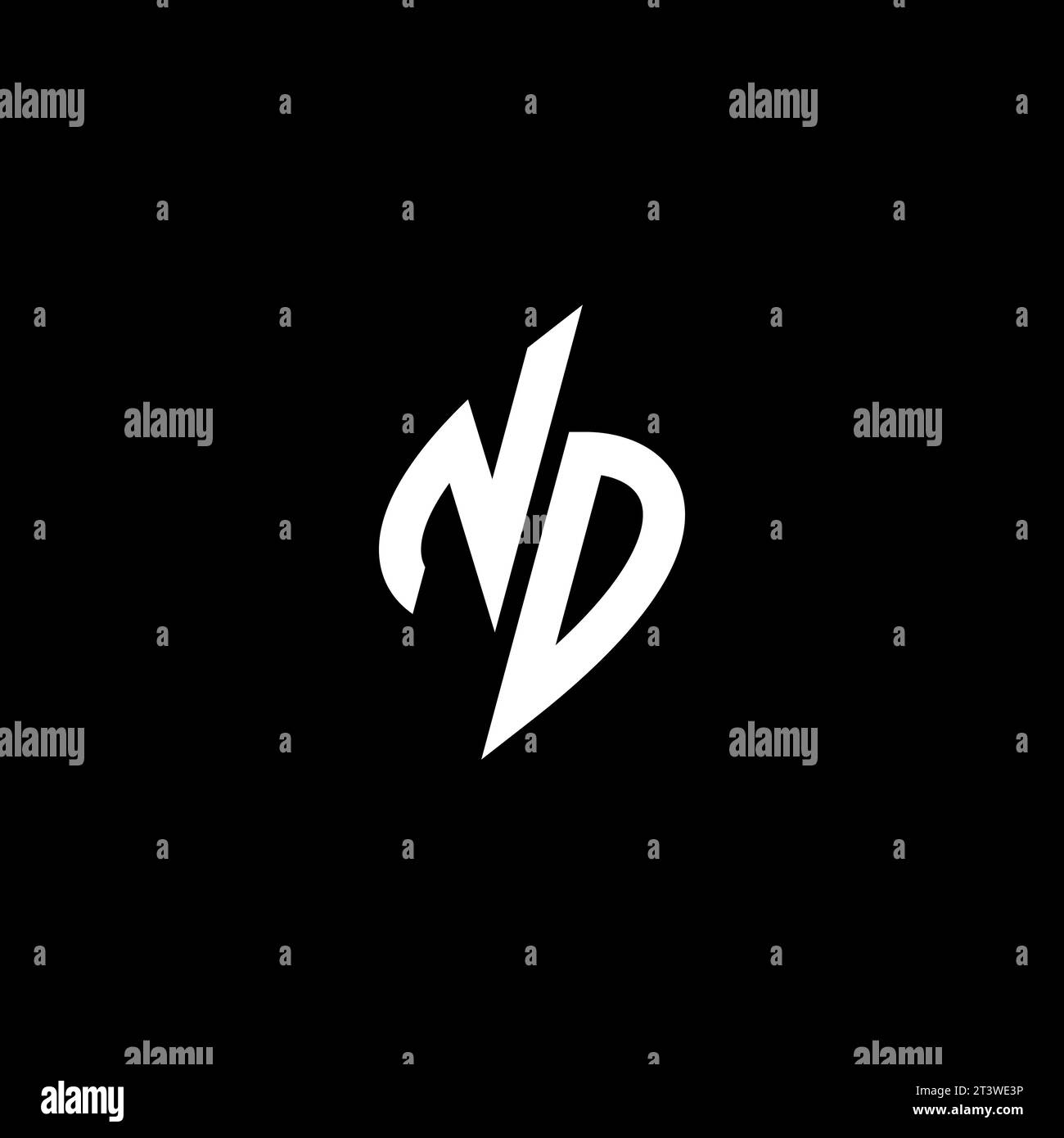 ND monogram esport logo design with cool shape concept in vector Stock Vector