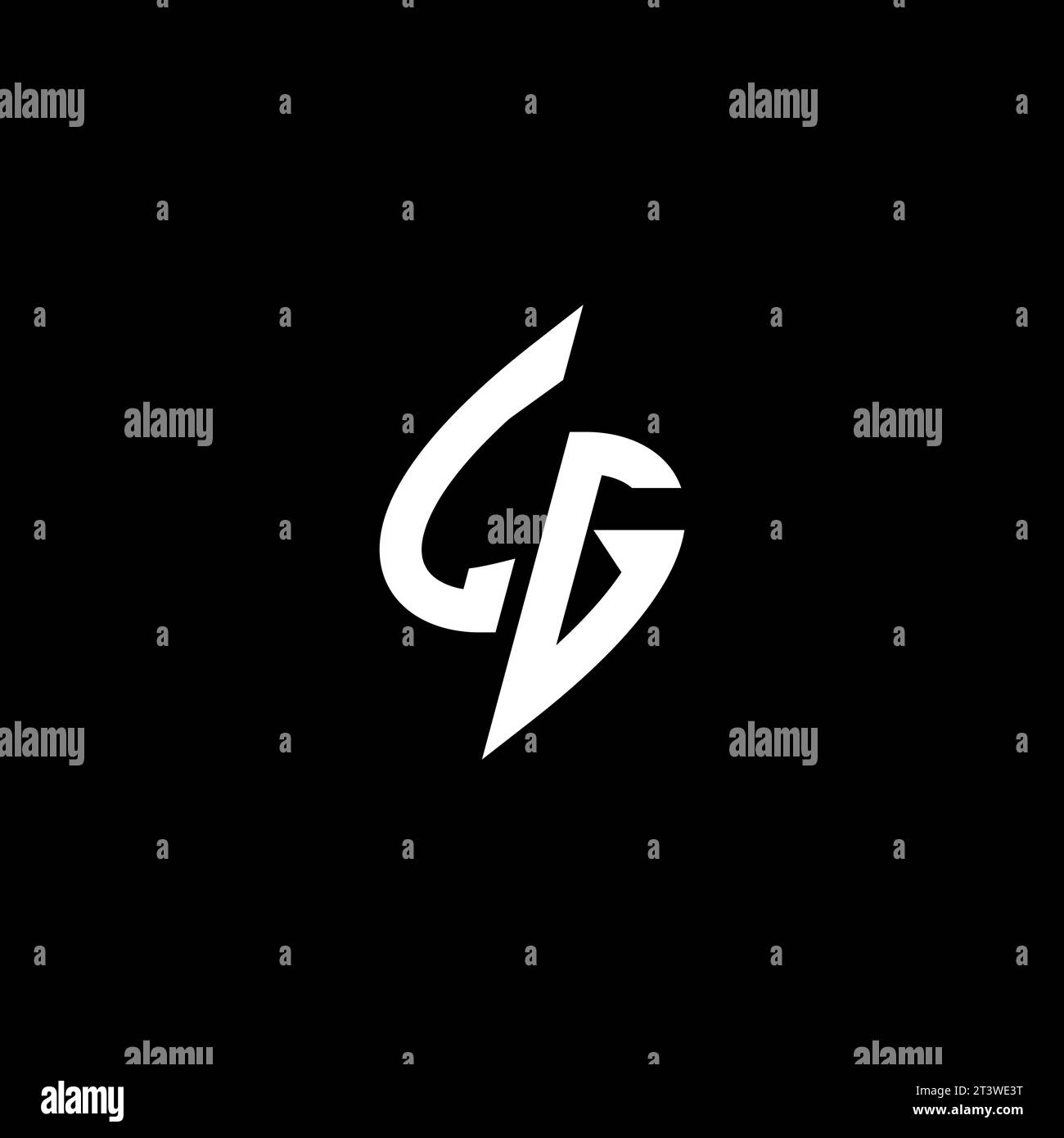 LG monogram esport logo design with cool shape concept in vector Stock Vector