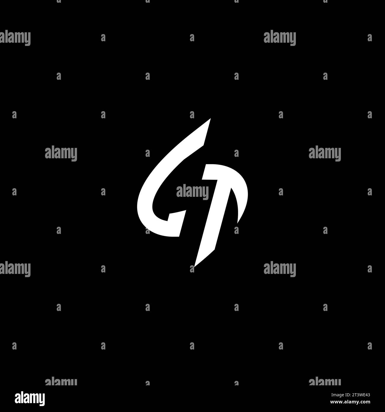 LT monogram esport logo design with cool shape concept in vector Stock Vector