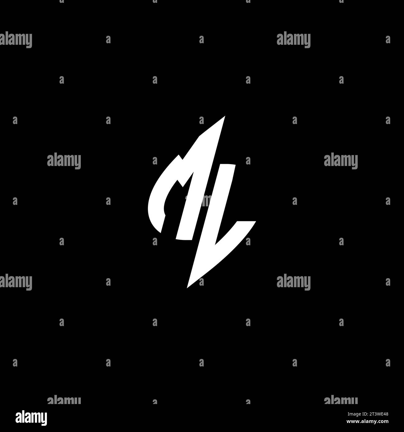 ML monogram esport logo design with cool shape concept in vector Stock Vector