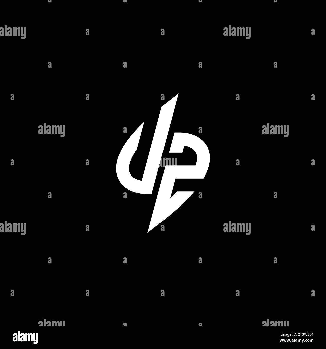 UZ monogram esport logo design with cool shape concept in vector Stock Vector