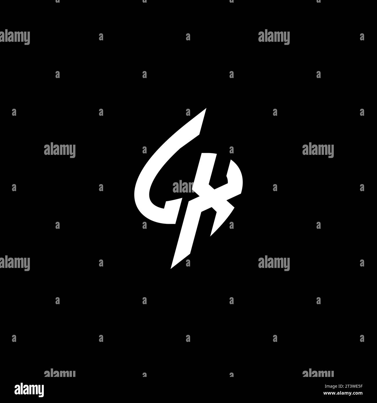 LX monogram esport logo design with cool shape concept in vector Stock Vector