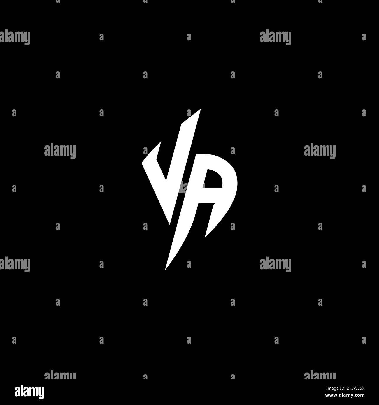 VA monogram esport logo design with cool shape concept in vector Stock Vector