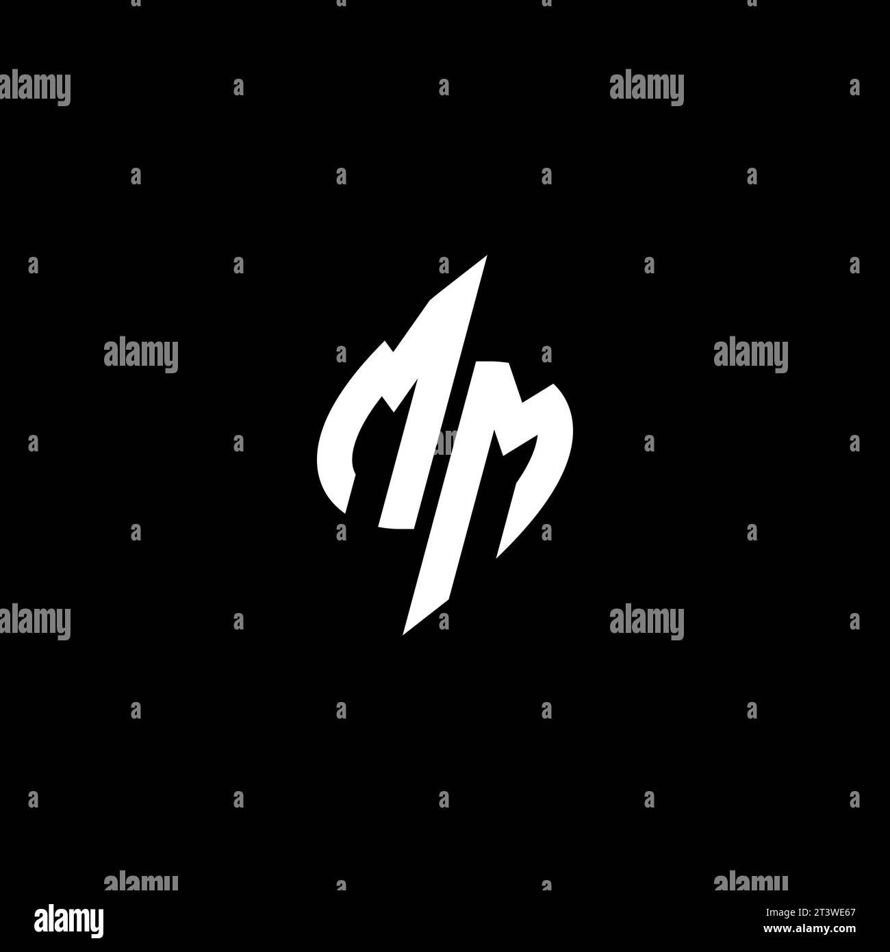 MM monogram esport logo design with cool shape concept in vector Stock Vector