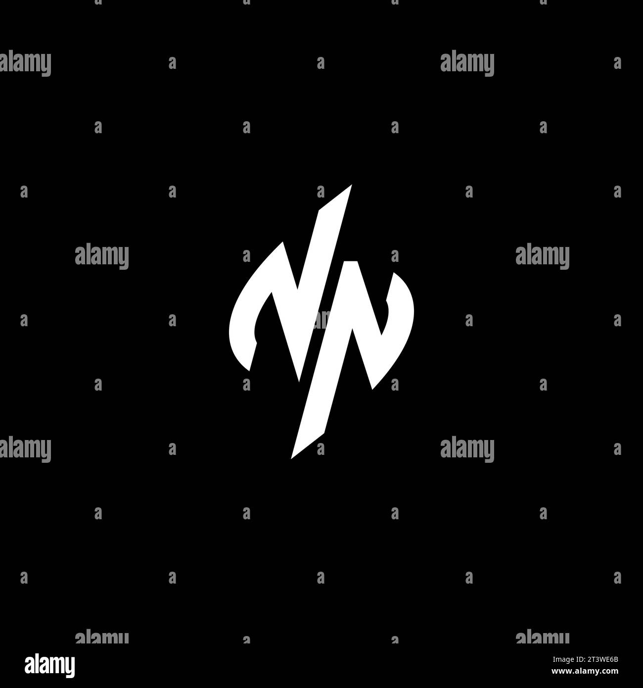 NN monogram esport logo design with cool shape concept in vector Stock Vector