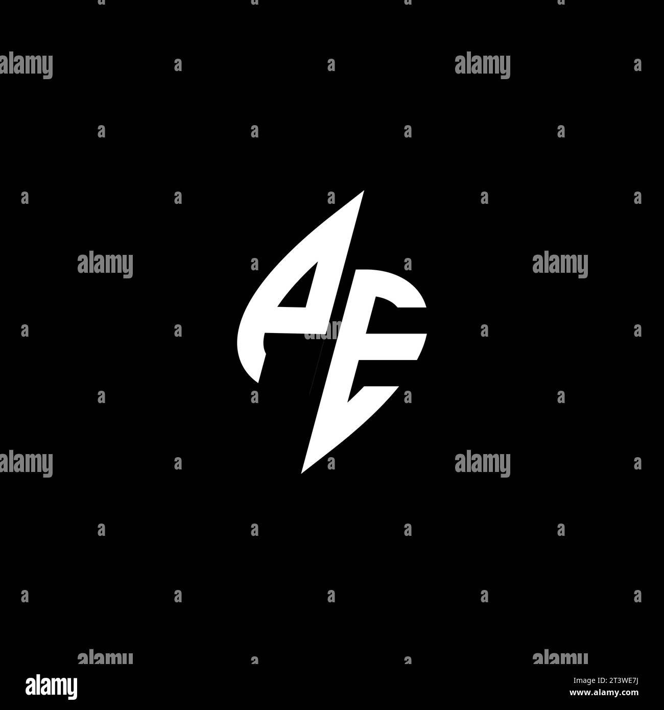 PE monogram esport logo design with cool shape concept in vector Stock Vector