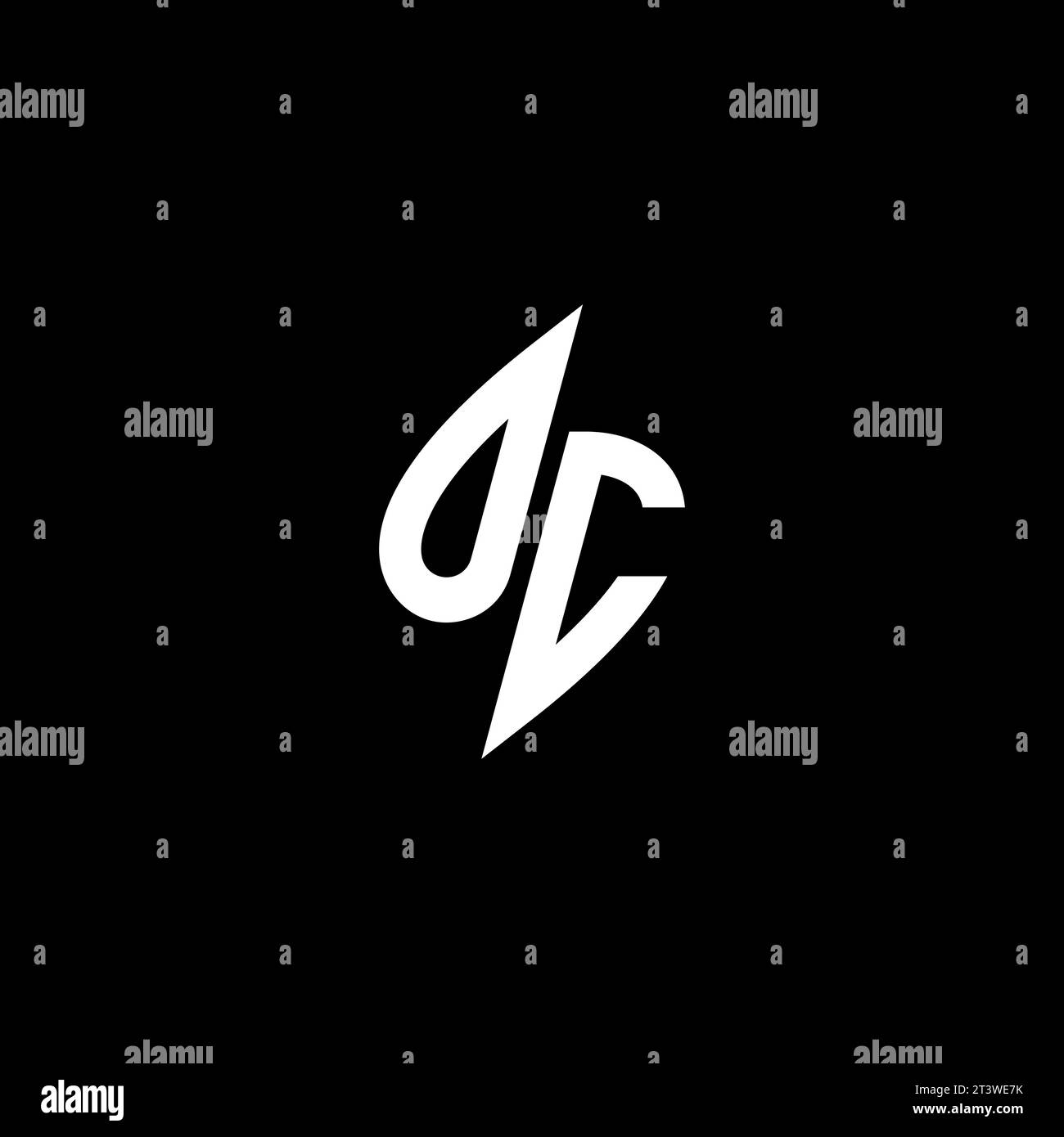 OC monogram esport logo design with cool shape concept in vector Stock Vector