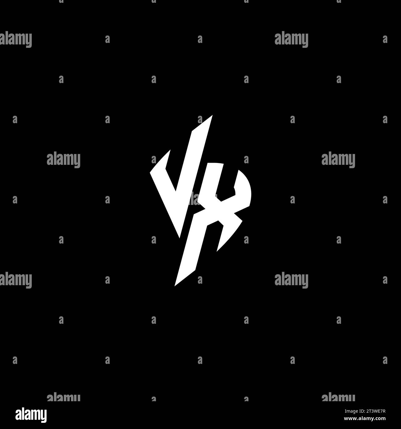 VX monogram esport logo design with cool shape concept in vector Stock Vector