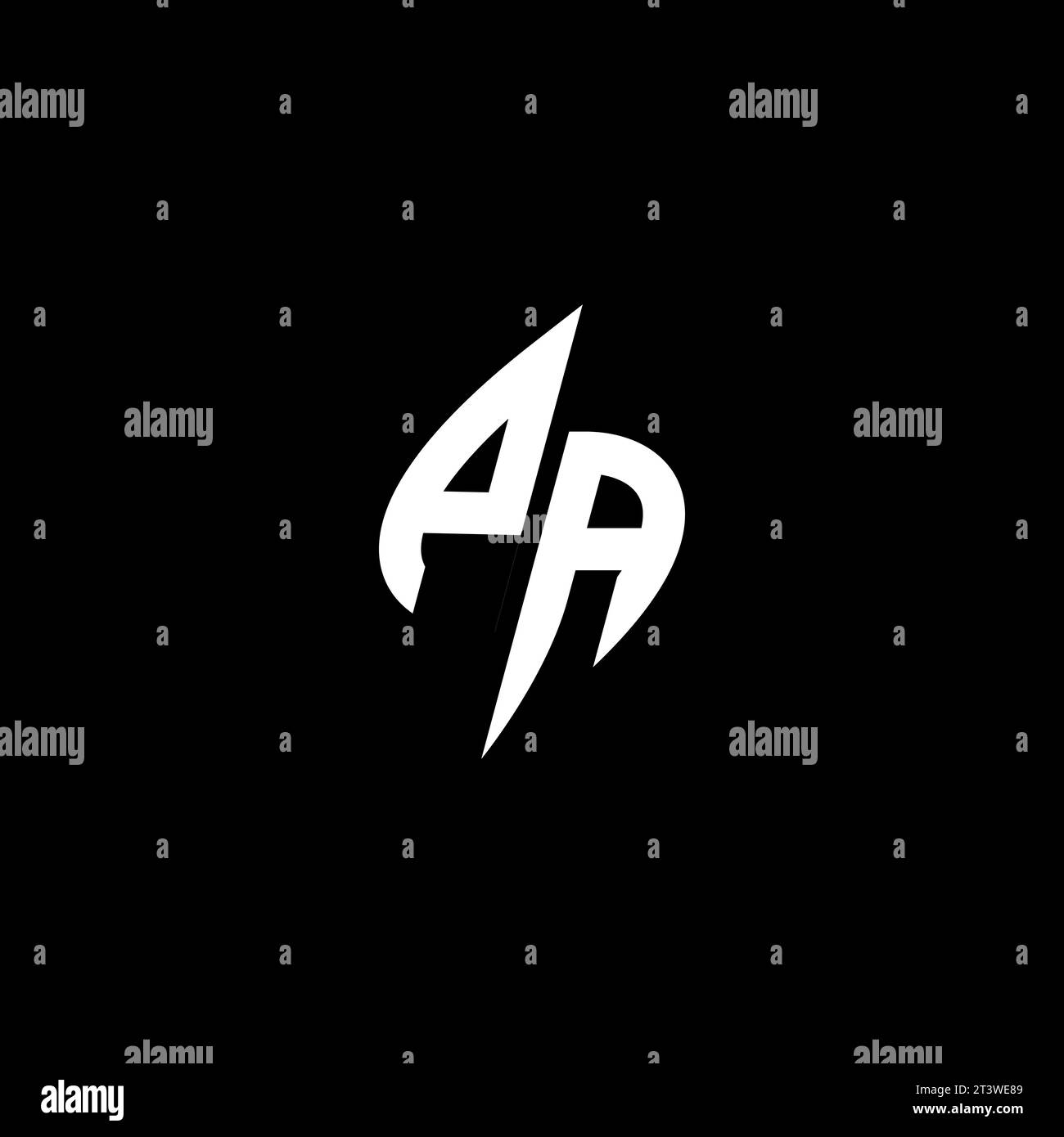 PA monogram esport logo design with cool shape concept in vector Stock Vector