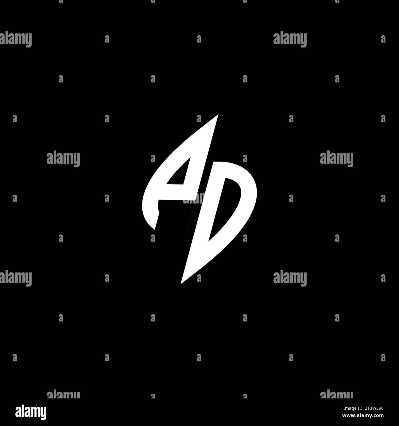 PD monogram esport logo design with cool shape concept in vector Stock Vector