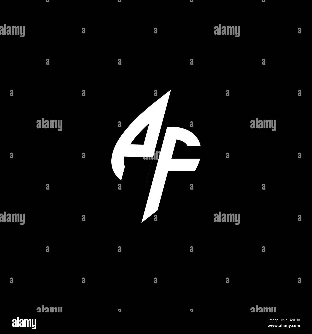 PF monogram esport logo design with cool shape concept in vector Stock Vector