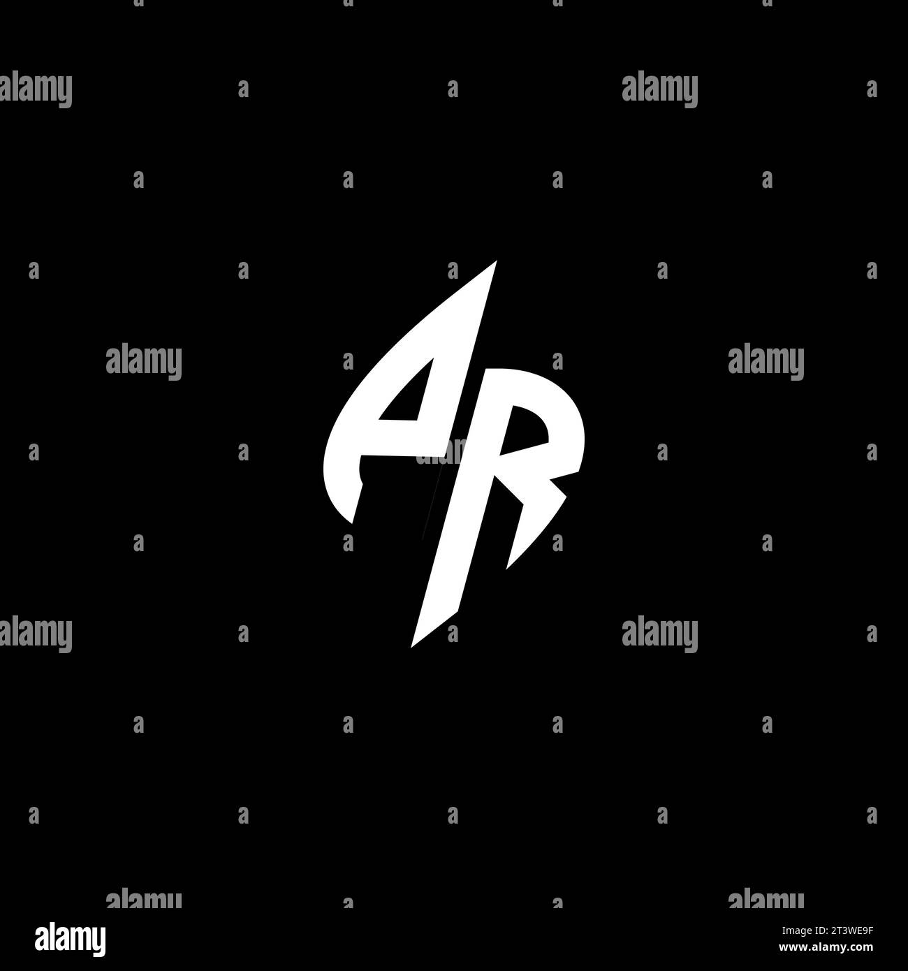 PR monogram esport logo design with cool shape concept in vector Stock Vector