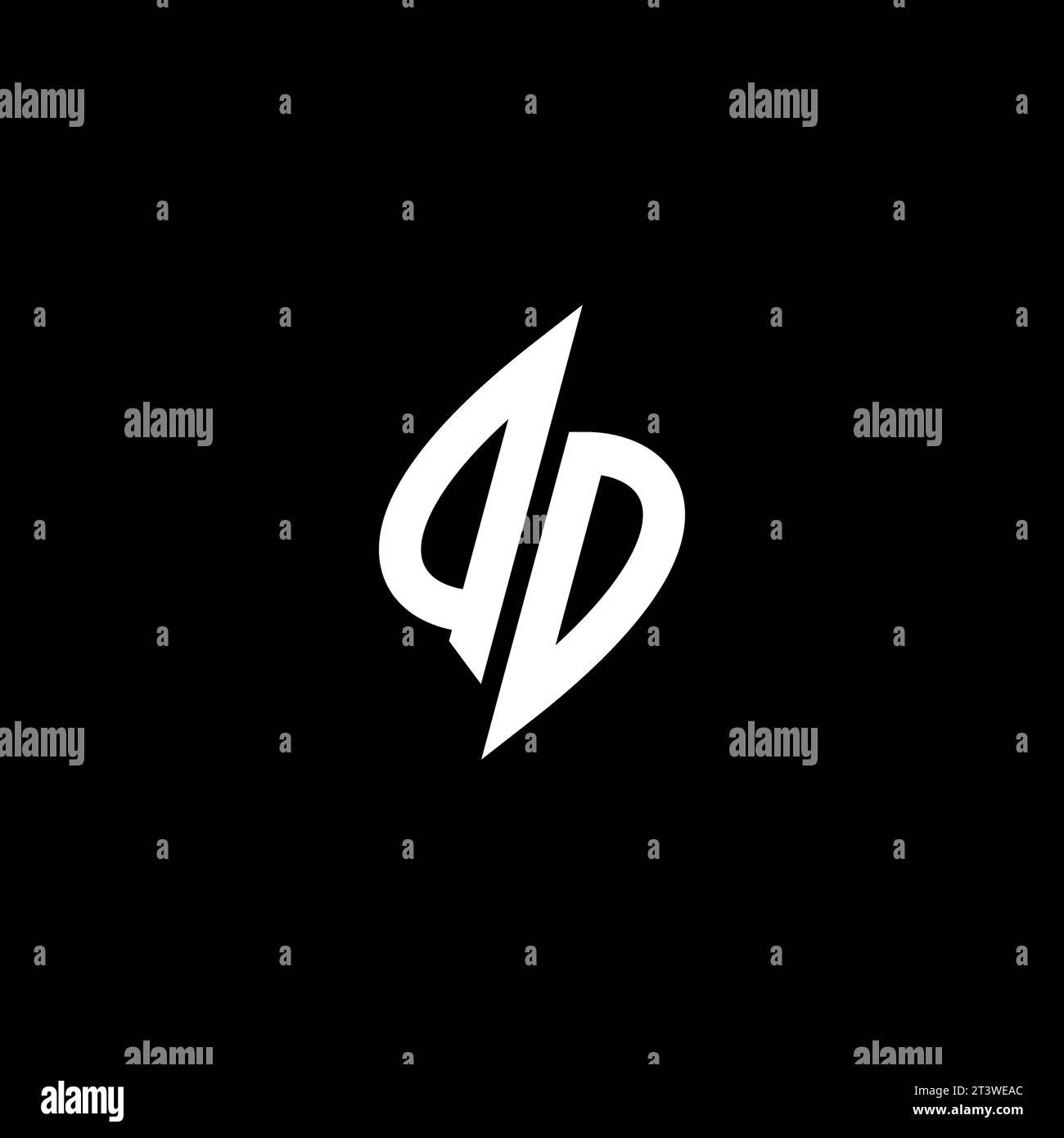 QD monogram esport logo design with cool shape concept in vector Stock Vector