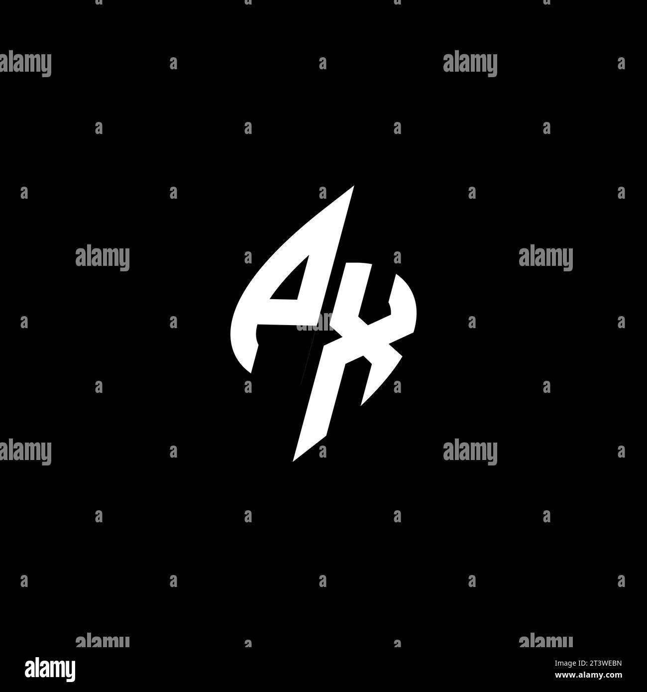 PX monogram esport logo design with cool shape concept in vector Stock Vector