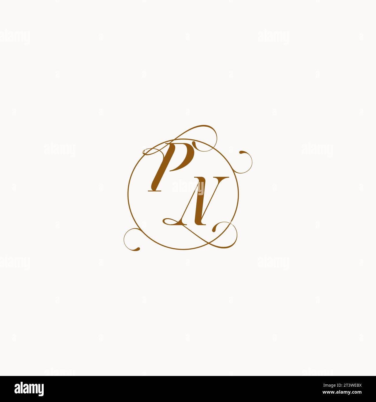 PN uniquely wedding logo symbol of your marriage and you can use it on your wedding stationary Stock Vector