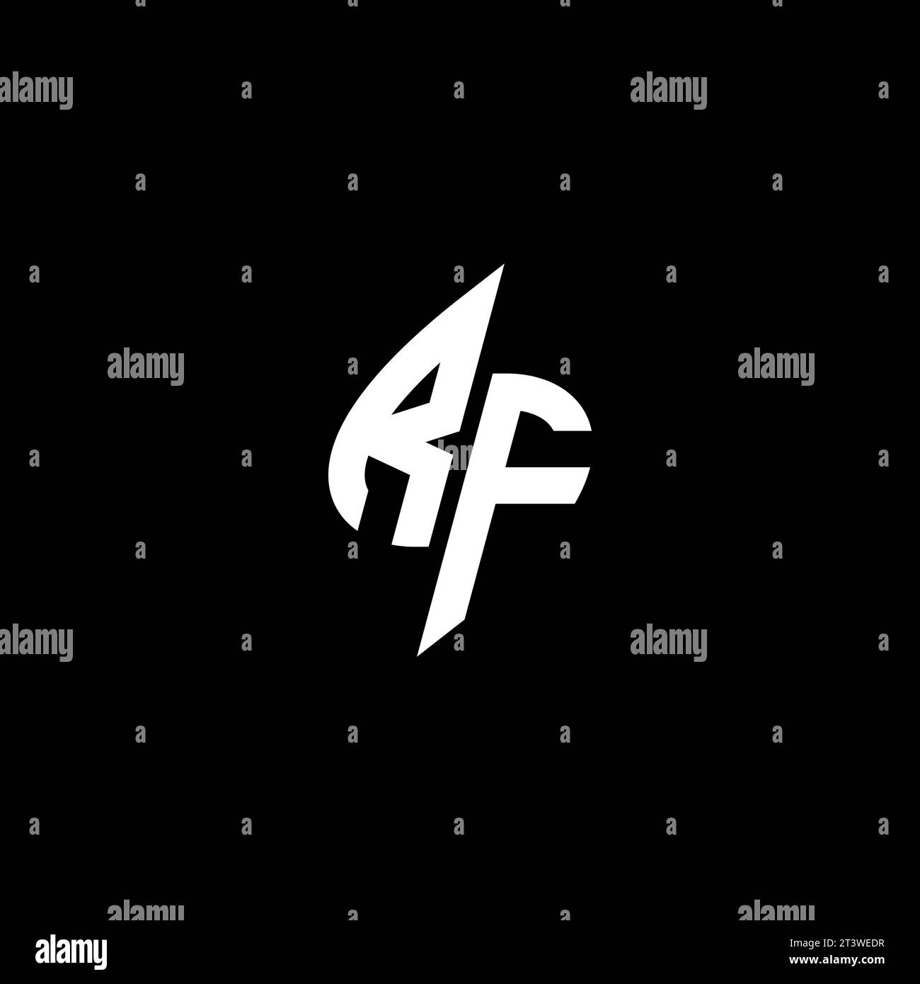 RF monogram esport logo design with cool shape concept in vector Stock Vector