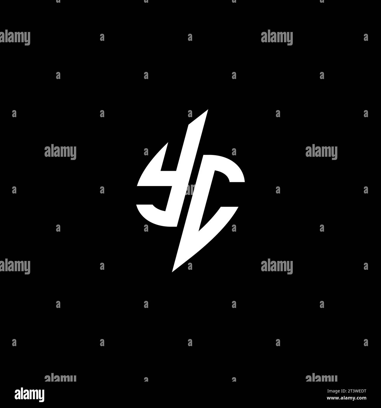 YC monogram esport logo design with cool shape concept in vector Stock Vector