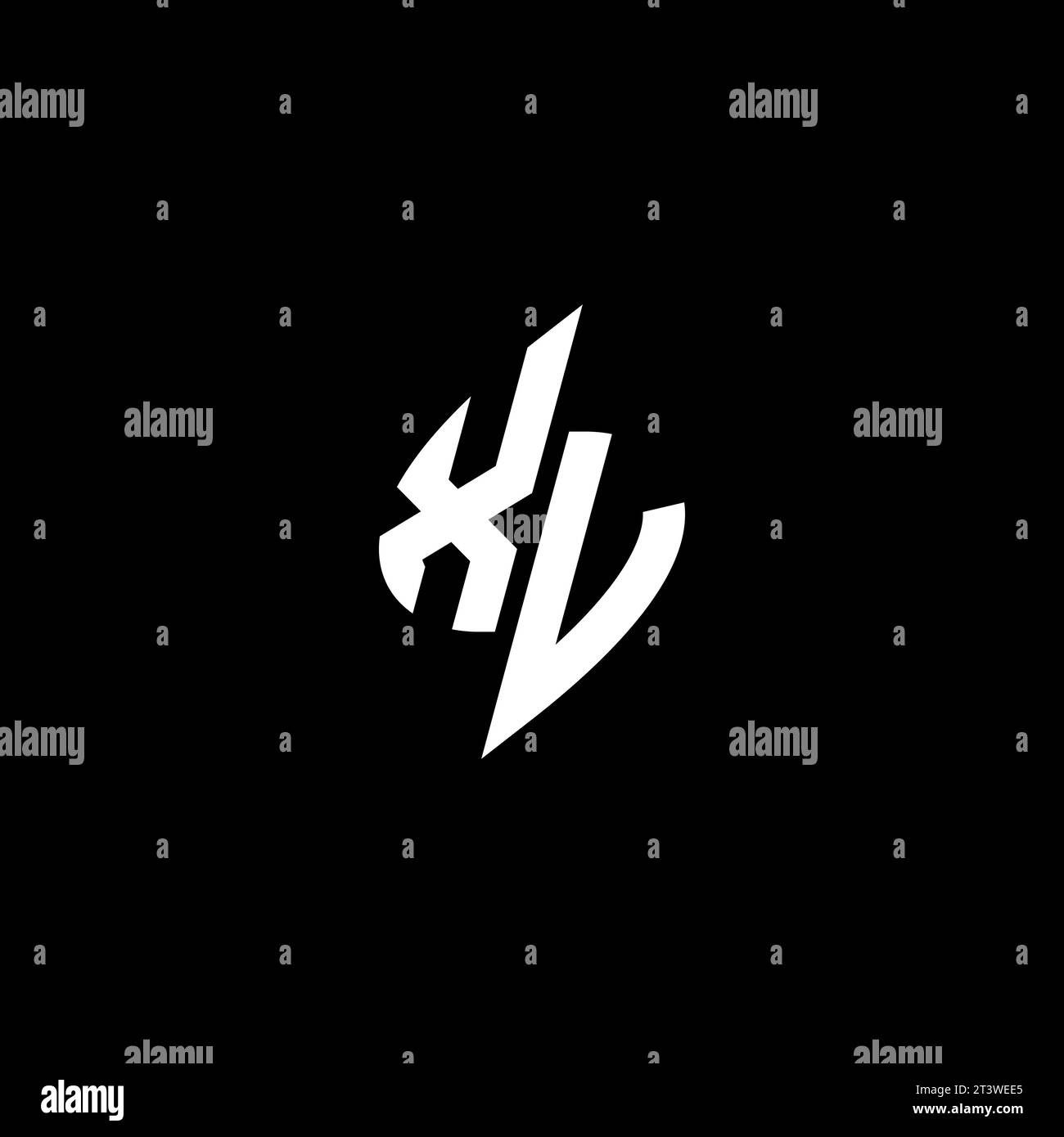 XV monogram esport logo design with cool shape concept in vector Stock Vector