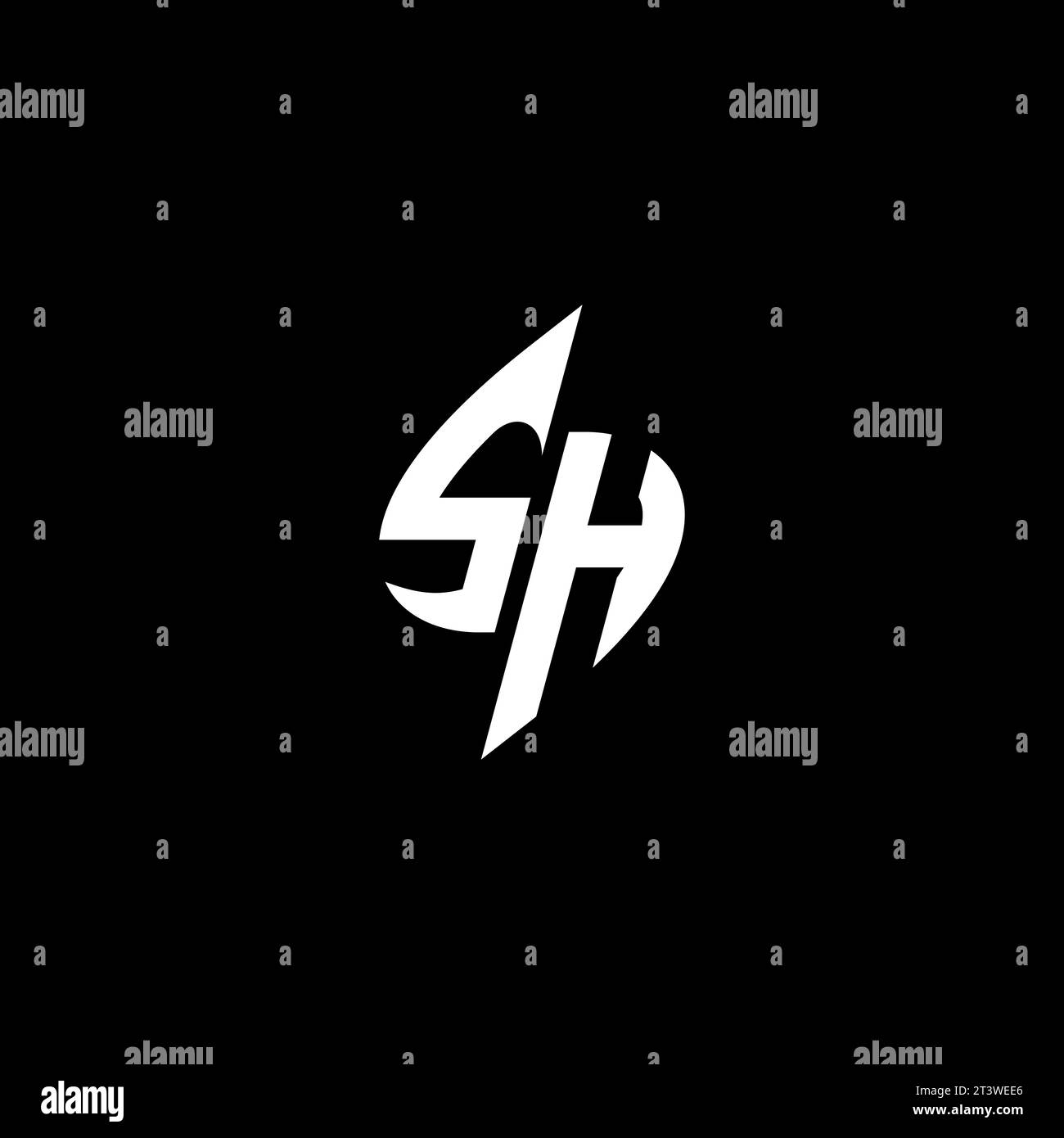 SH monogram esport logo design with cool shape concept in vector Stock Vector