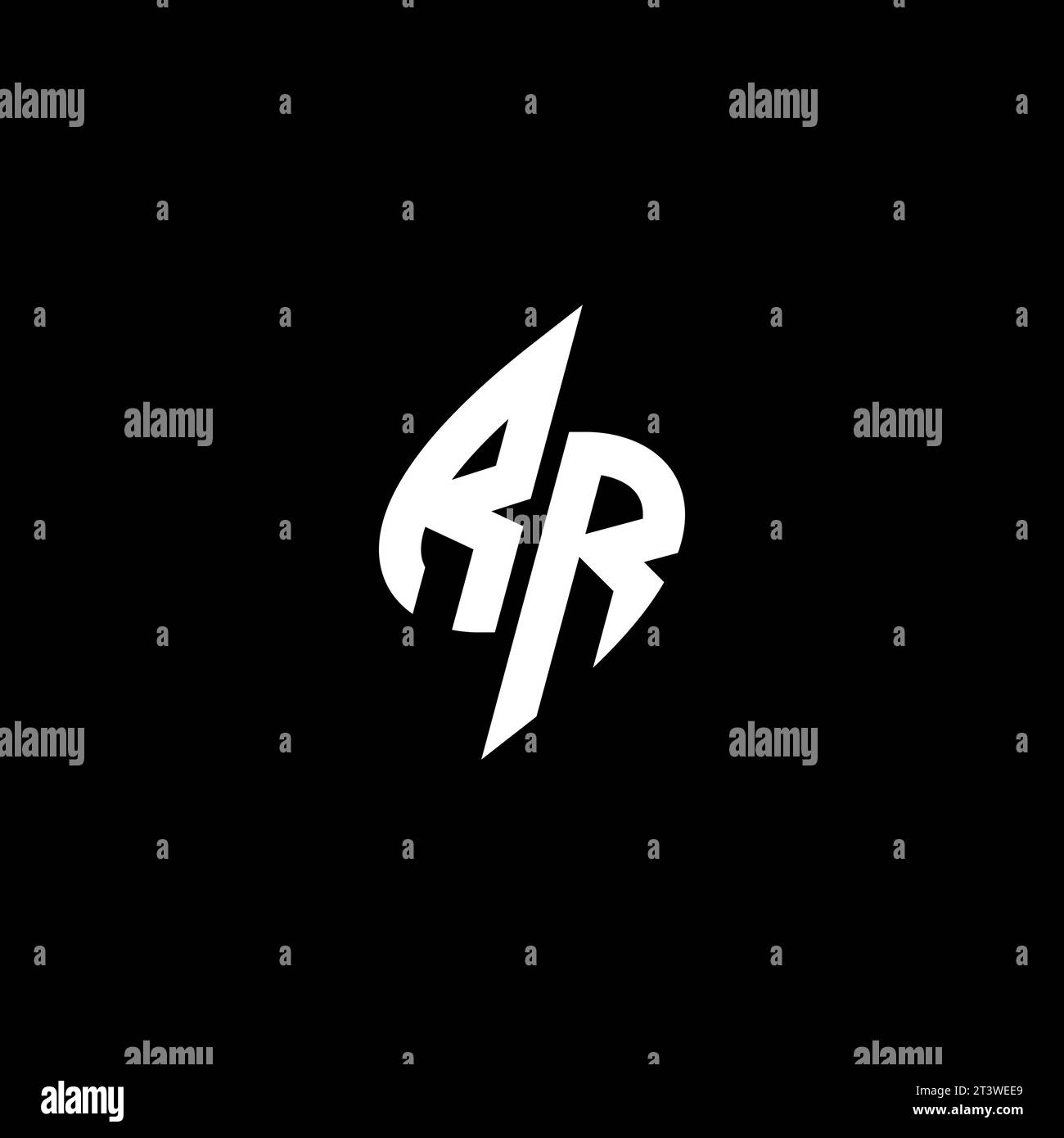 RR monogram esport logo design with cool shape concept in vector Stock Vector