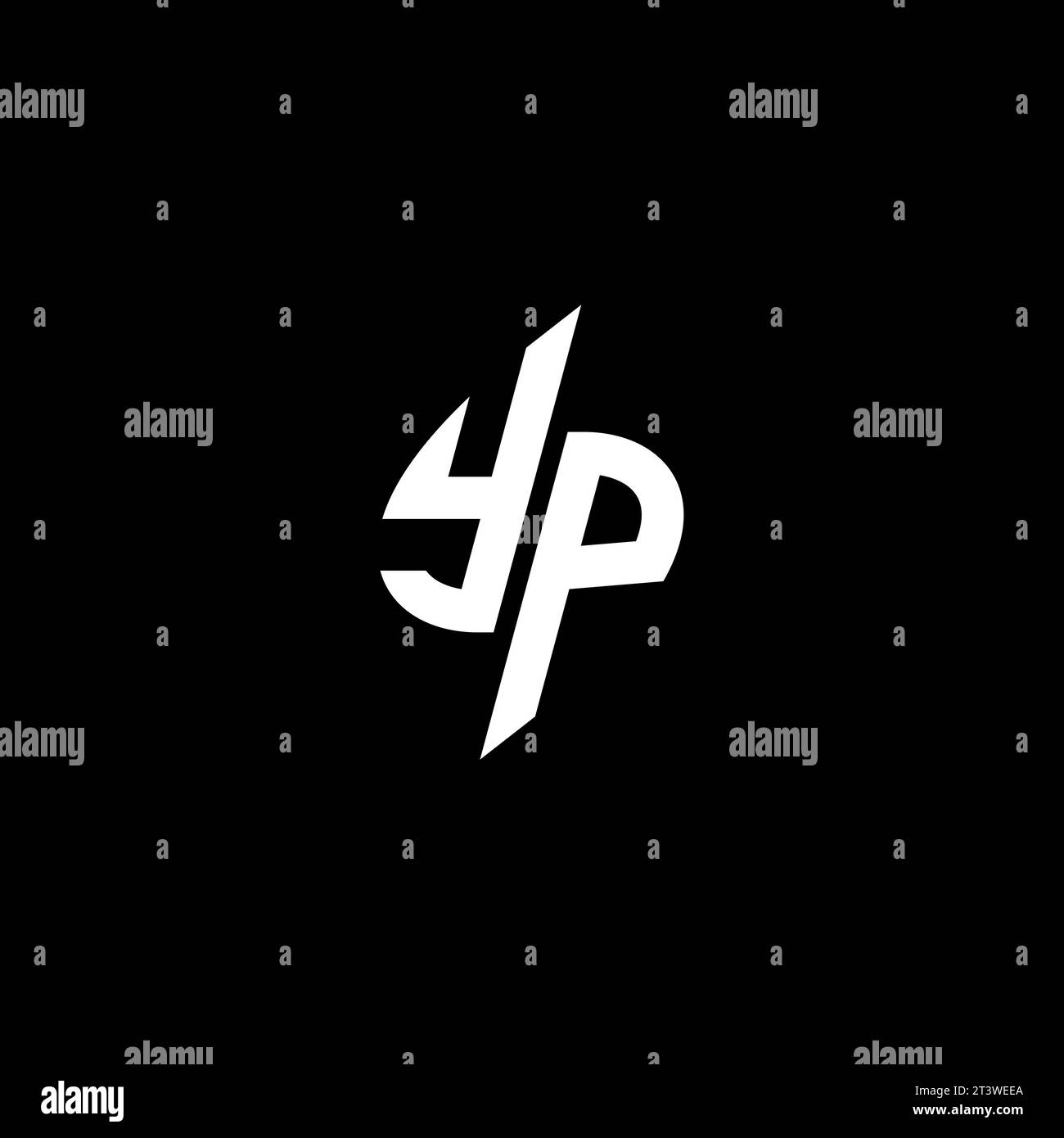 YP monogram esport logo design with cool shape concept in vector Stock Vector