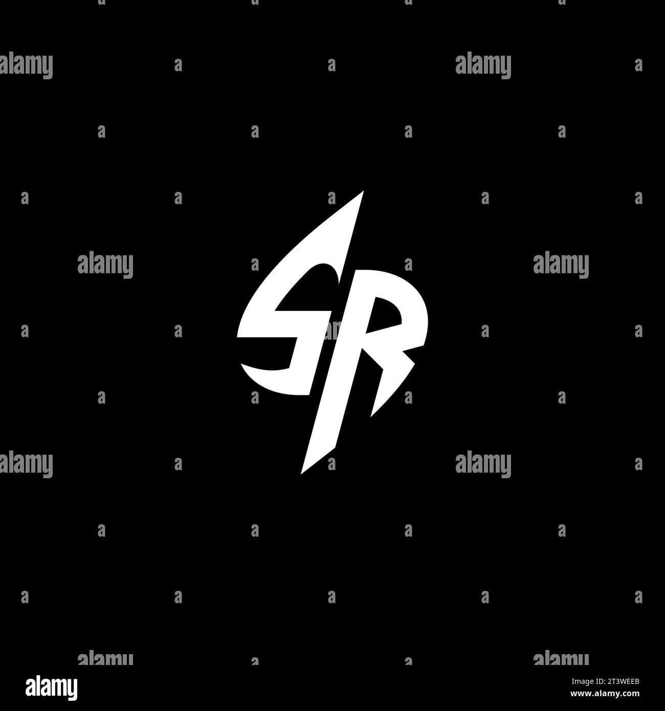 SR monogram esport logo design with cool shape concept in vector Stock Vector