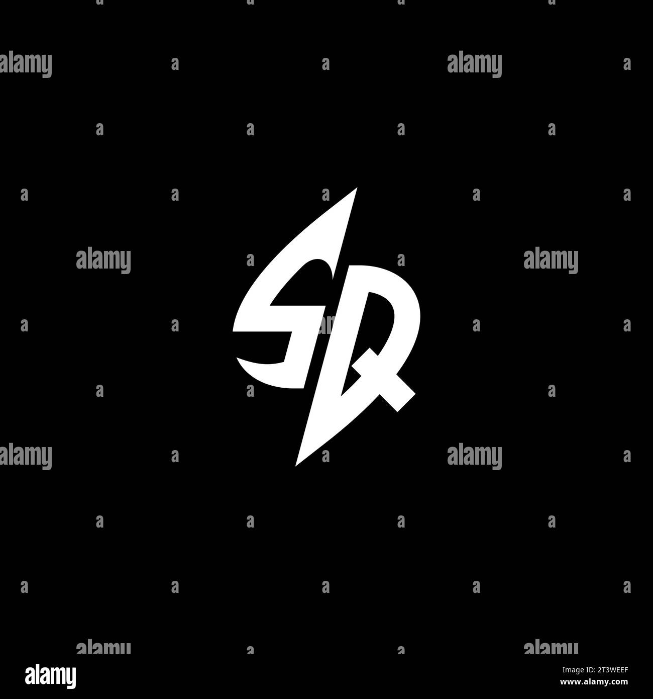 SQ monogram esport logo design with cool shape concept in vector Stock Vector