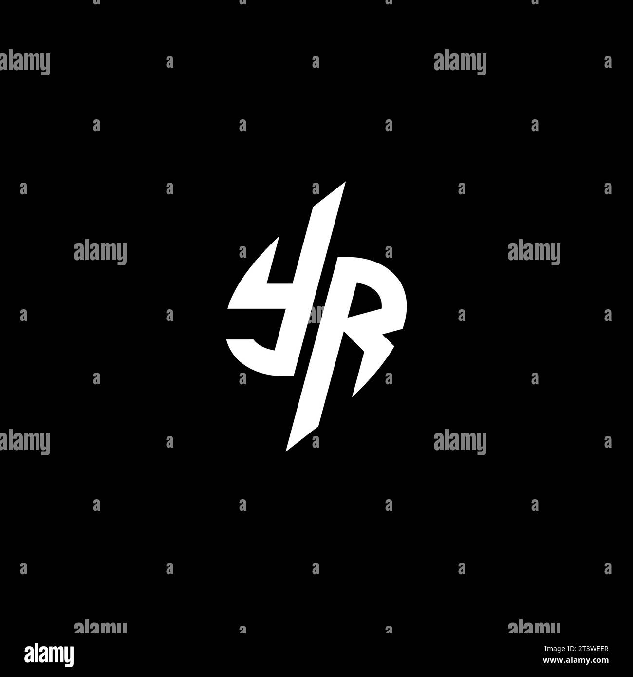 YR monogram esport logo design with cool shape concept in vector Stock Vector