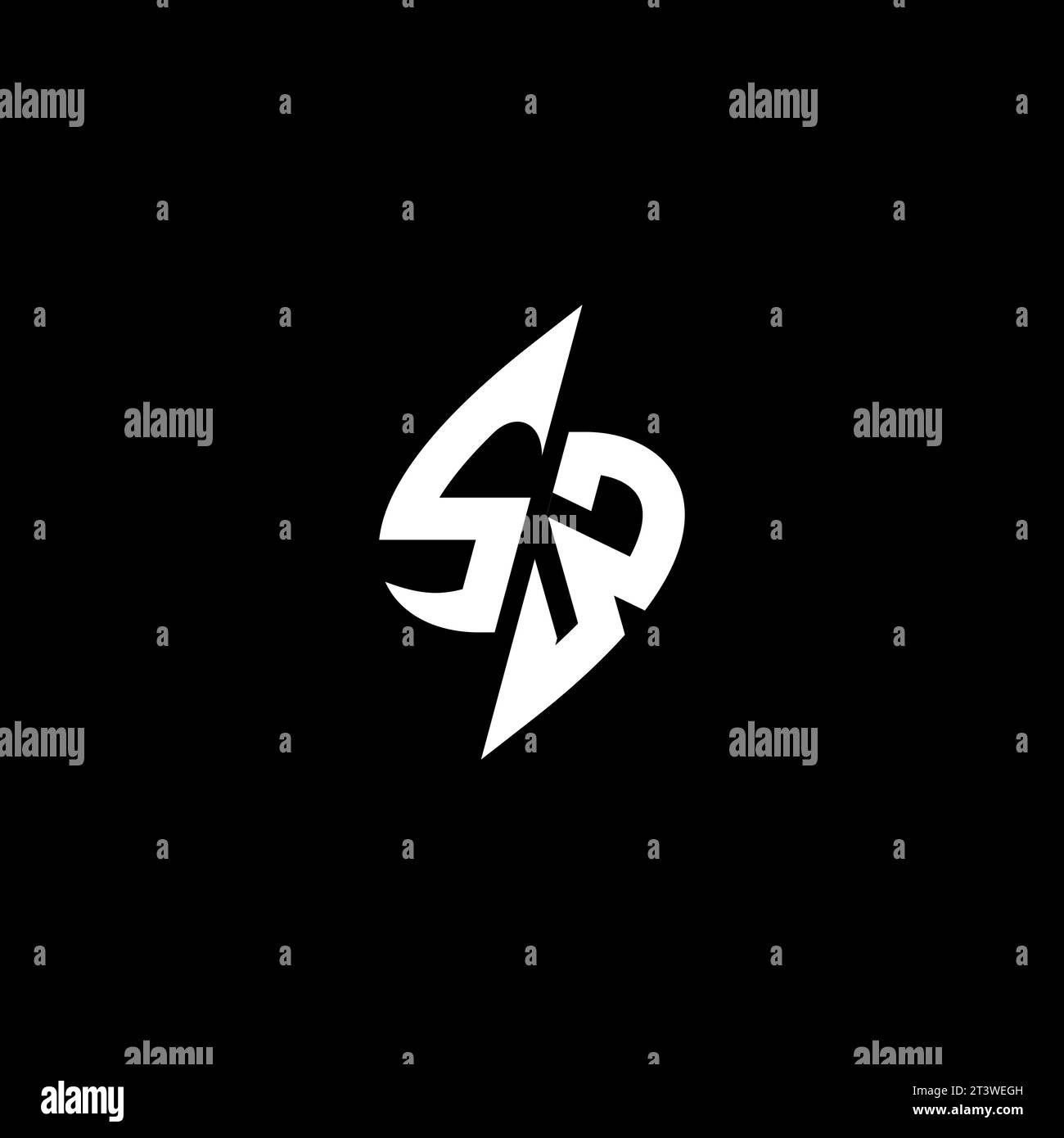 SW monogram esport logo design with cool shape concept in vector Stock Vector