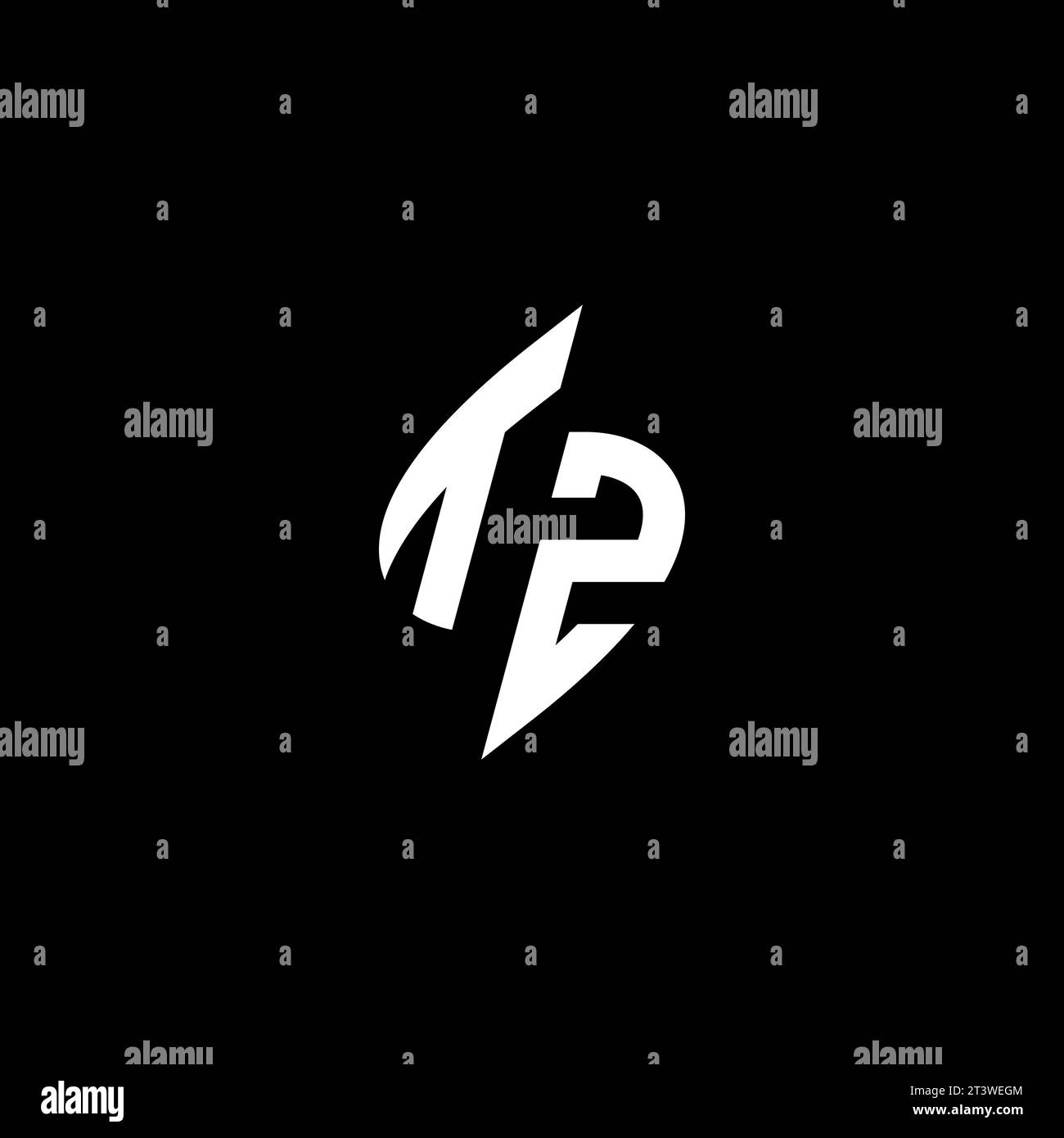TZ monogram esport logo design with cool shape concept in vector Stock Vector