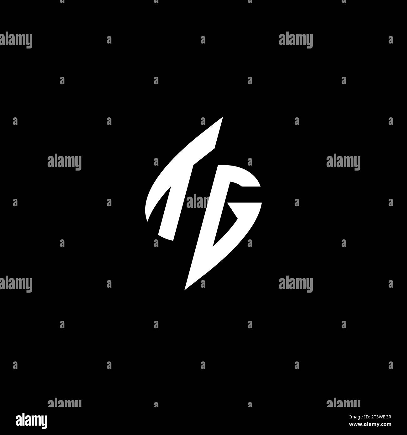 TG monogram esport logo design with cool shape concept in vector Stock Vector