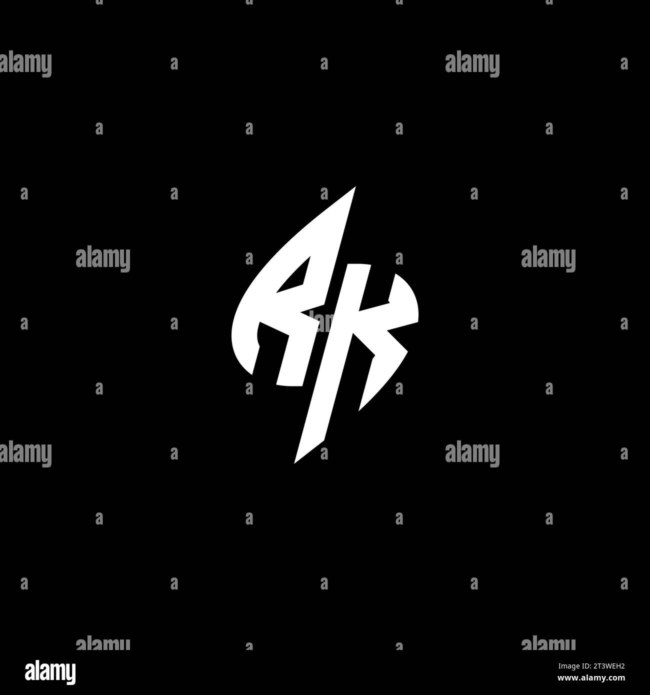 RK monogram esport logo design with cool shape concept in vector Stock Vector