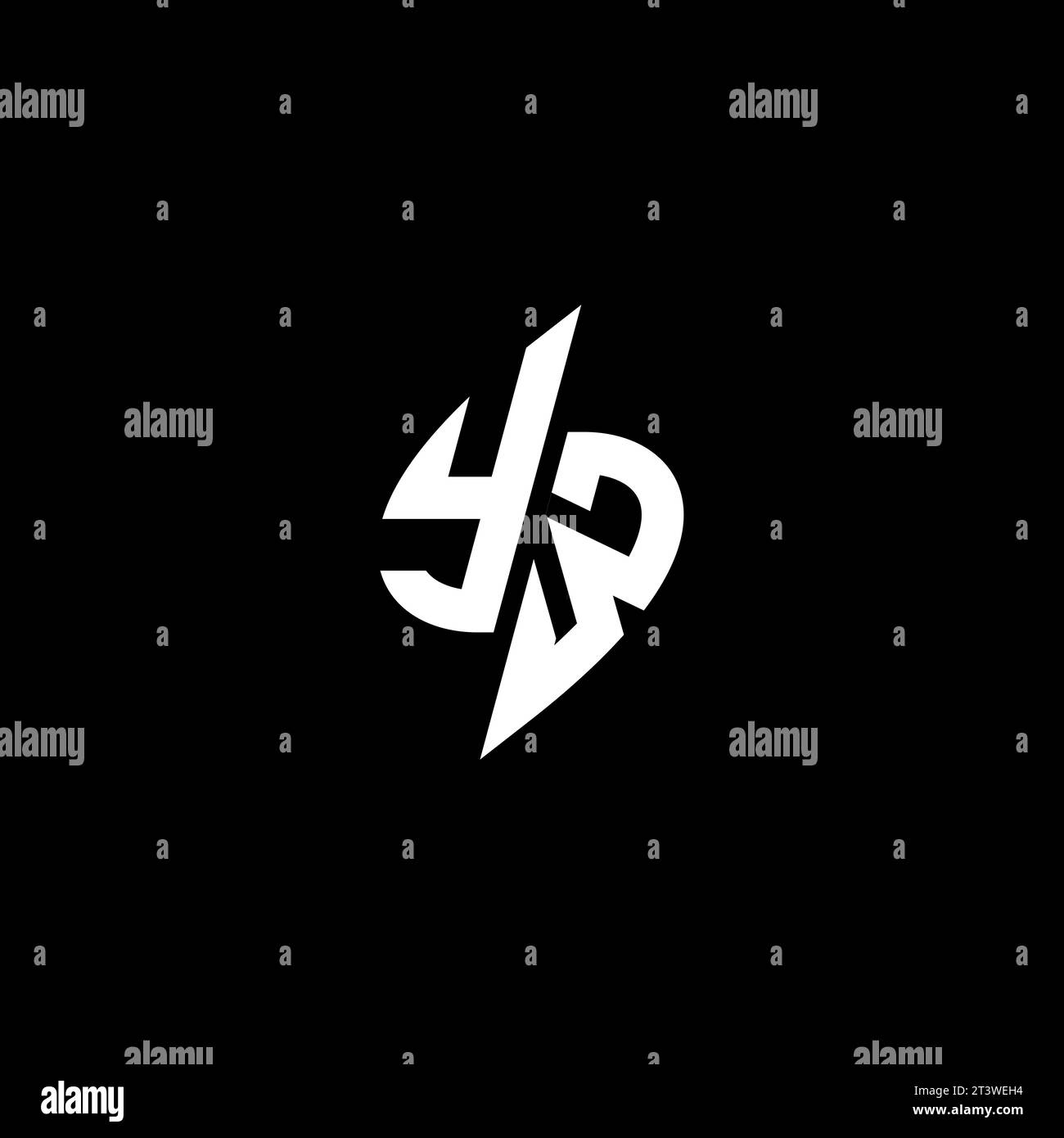 YW monogram esport logo design with cool shape concept in vector Stock Vector