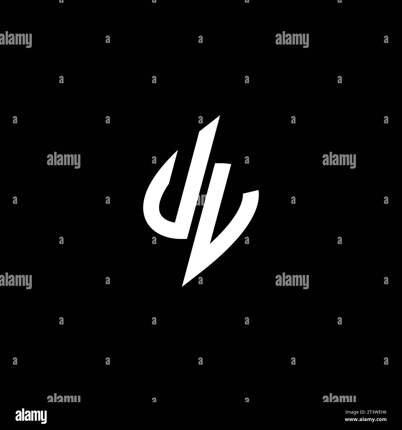 UV monogram esport logo design with cool shape concept in vector Stock Vector